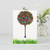 Baum des Lebens Bar Bat Mitzvah Einladungen (Stehend Vorderseite)