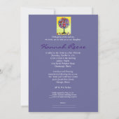 Baum des Lebens Bar Bat Mitzvah Einladungen (Rückseite)