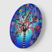 Baum des Lebens Bar Bat Mitzvah Malerei Große Wanduhr (Winkel)