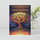 Baum des Lebens Bar Mitzvah Einladung (Stehend Vorderseite)