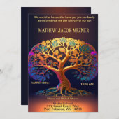 Baum des Lebens Bar Mitzvah Einladung (Vorne/Hinten)