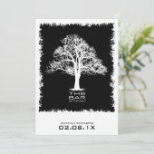 Baum des Lebens Bar Mitzvah Einladung Schwarz (Stehend Vorderseite)