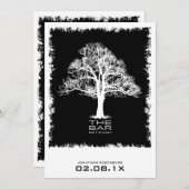 Baum des Lebens Bar Mitzvah Einladung Schwarz (Vorne/Hinten)