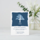 Baum des Lebens Bar Mitzvah UAWG Reply Card Navy RSVP Karte (Stehend Vorderseite)