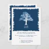 Baum des Lebens Bar Mitzvah UAWG Reply Card Navy RSVP Karte (Vorne/Hinten)