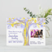 Baum des Lebens Bat Mitzvah Einladung (Stehend Vorderseite)