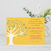 Baum des Lebens Bat Mitzvah Einladung Gold (Stehend Vorderseite)