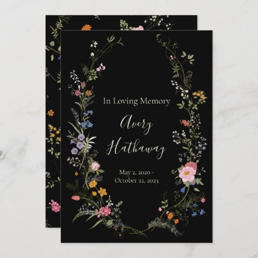 Baum des Lebens Beerdigungsdenkmal des bloralen Wa Einladung (Vorne/Hinten)