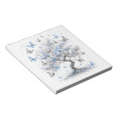 Baum des Lebens Blaue Schmetterlinge Notizblock (angewinkelt)