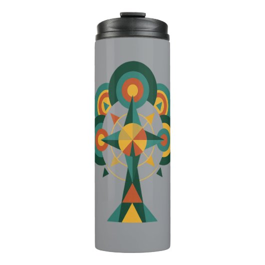 Baum des Lebens Boho Mandala Kunst Thermosbecher (Vorderseite)