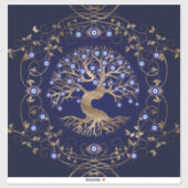 Baum des Lebens böse Augen Ornament Aufkleber (Blatt)