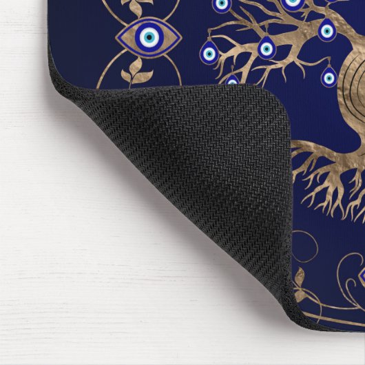 Baum des Lebens böse Augen Ornament Mousepad (Ecke)