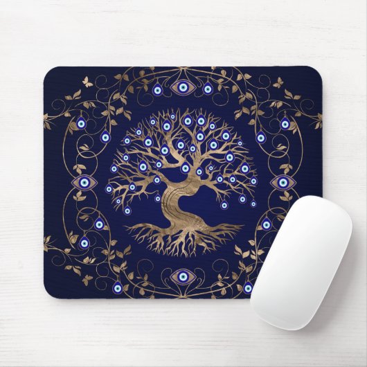 Baum des Lebens böse Augen Ornament Mousepad (Mit Mouse)
