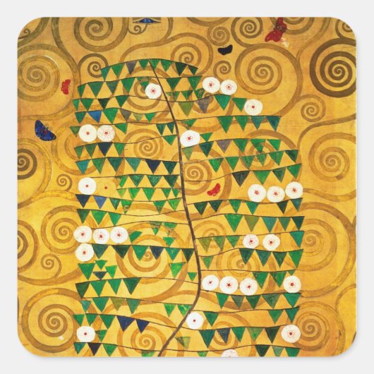 Baum des Lebens c.1905-09 Quadratischer Aufkleber (Vorderseite)