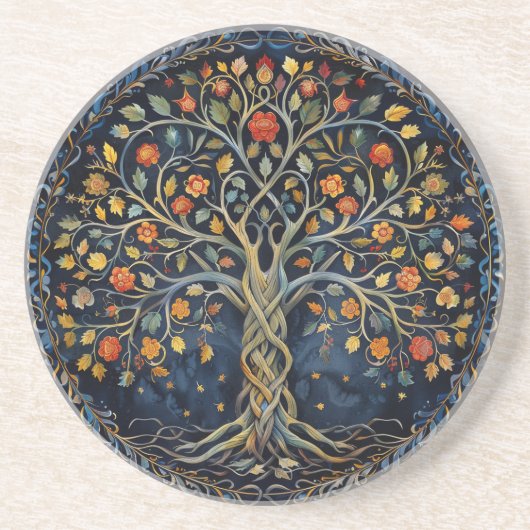 Baum des Lebens Celtic Sandstone Untersetzer (Vorne)