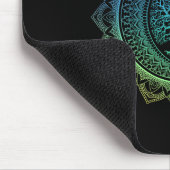 Baum des Lebens Cresent Mondphasen Florales Mandal Mousepad (Ecke)