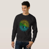 Baum des Lebens Cresent Mondphasen Florales Mandal Sweatshirt (Vorne ganz)