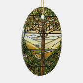 Baum des Lebens/des Tiffany-Buntglas-Fensters Keramikornament (Rechts)