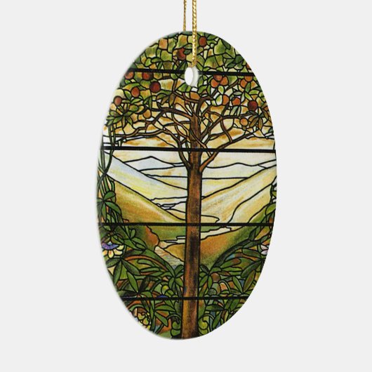 Baum des Lebens/des Tiffany-Buntglas-Fensters Keramikornament (Rechts)