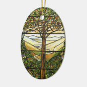 Baum des Lebens/des Tiffany-Buntglas-Fensters Keramikornament (Links)