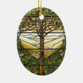 Baum des Lebens/des Tiffany-Buntglas-Fensters Keramikornament (Hinten)