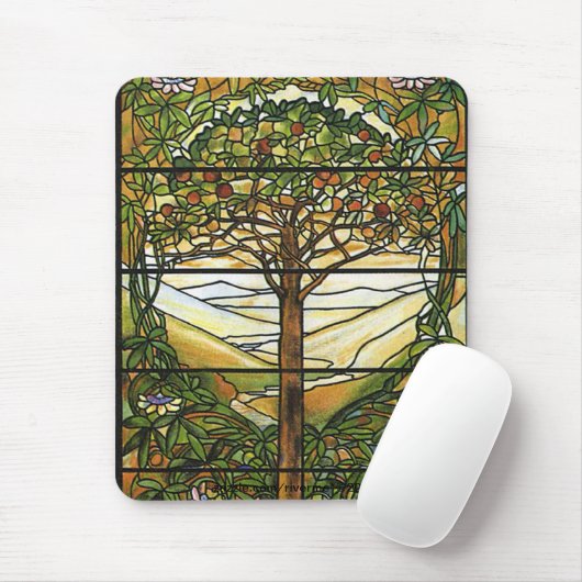 Baum des Lebens/des Tiffany-Buntglas-Fensters Mousepad (Mit Mouse)