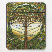 Baum des Lebens/des Tiffany-Buntglas-Fensters Mousepad (Vorne)