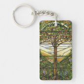 Baum des Lebens/des Tiffany-Buntglas-Fensters Schlüsselanhänger (Vorderseite)
