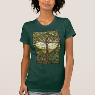 Baum des Lebens/des Tiffany-Buntglas-Fensters T-Shirt