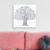 Baum des Lebens Doodle 6 Leinwanddruck (Insitu (Wohnzimmer))