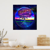 Baum des Lebens dunkelblau Poster (Küche)