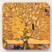 Baum des Lebens durch schöne Kunst Gustav Klimt Getränkeuntersetzer (Vorderseite)