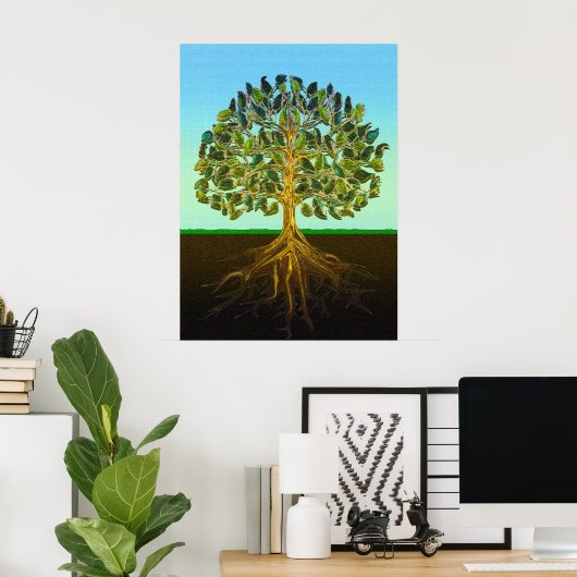 Baum des Lebens Einfache Lebensfreude Poster (Heimbüro)