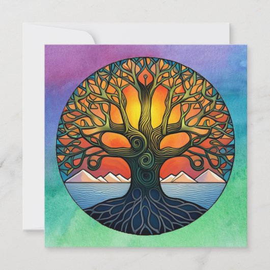 Baum des Lebens Einladung (Vorderseite)