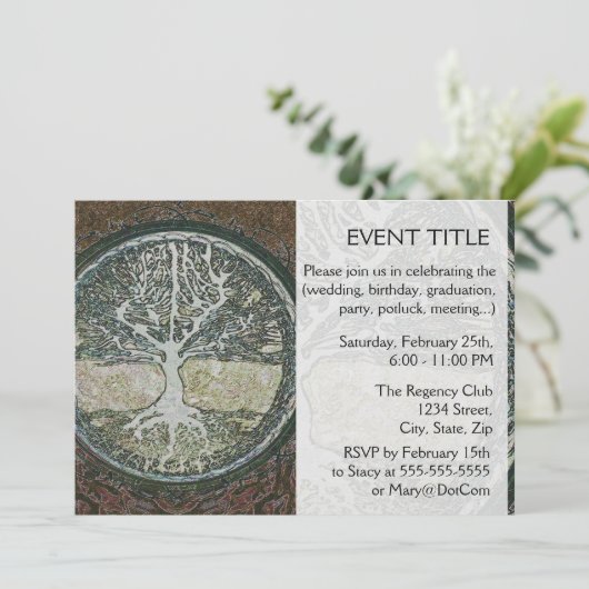 Baum des Lebens Einladung (Stehend Vorderseite)