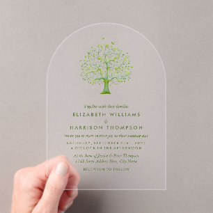 Baum des Lebens, Elegante Hochzeit Acryleinladungen