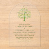 Baum des Lebens, Elegante Hochzeit Acryleinladungen (Vorderseite)