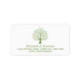 Baum des Lebens, Elegante Hochzeit Adressaufkleber