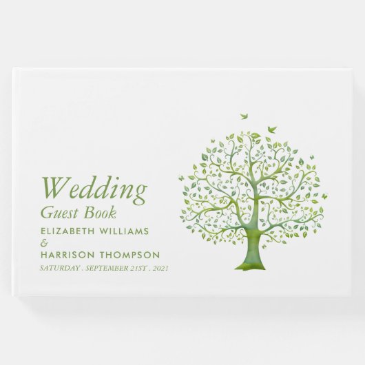 Baum des Lebens, Elegante Hochzeit Gästebuch (Vorderseite)