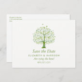 Baum des Lebens, Elegante Hochzeit Save the Date Ankündigungspostkarte (Vorne/Hinten)