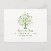 Baum des Lebens, Elegante Hochzeit Save the Date Ankündigungspostkarte (Vorderseite)