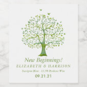 Baum des Lebens, Elegante Hochzeit Weinetikett (Einzelnes Label)