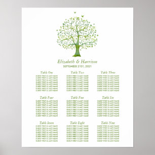 Baum des Lebens, elegante Hochzeitssattelkarte Poster