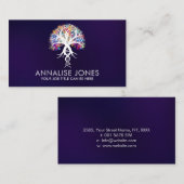 Baum des Lebens - Evolution Weißes - farbiges Blat Visitenkarte (Vorne/Hinten)