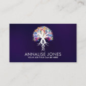 Baum des Lebens - Evolution Weißes - farbiges Blat Visitenkarte (Vorderseite)