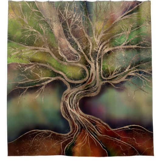 Baum des Lebens - Fallschirme Duschvorhang (Vorderseite)