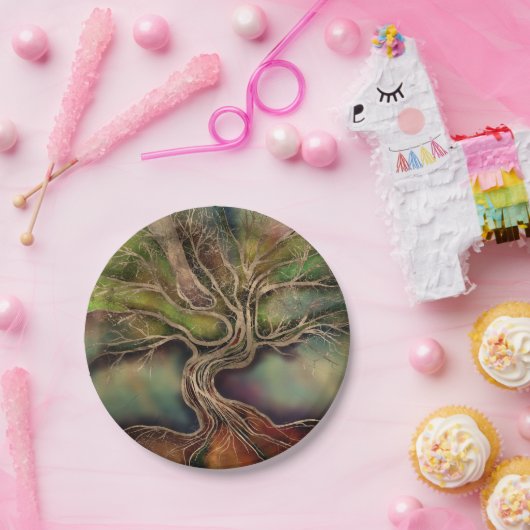Baum des Lebens - Fallschirme Pappteller (Party)