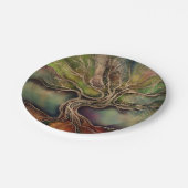 Baum des Lebens - Fallschirme Pappteller (Schrägansicht)