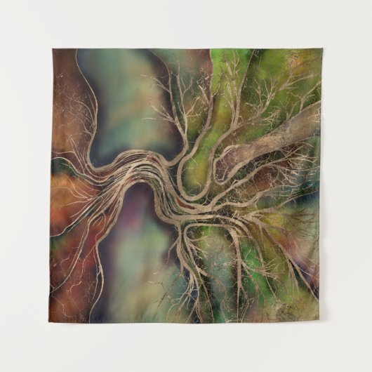 Baum des Lebens - Fallschirme Wandteppich (Vorderseite (Horizontal))