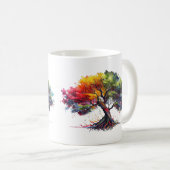 Baum des Lebens farbenfrohe Aquarellfarben Kaffeetasse